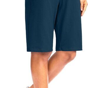 Women's 12" Bermuda Long Shorts with Pockets, High Waisted, Stretch, Knee Length